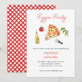 PIZZA PARTY なんでも誕生日招待状 案内状 (正面/裏面)