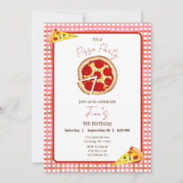 Pizza Party Any Age Birthday Invitation 招待状