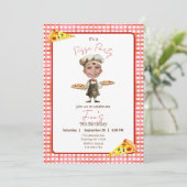 Pizza Party Any Age Birthday Photo Invitation 招待状 (スタンド正面)