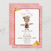 Pizza Party Any Age Birthday Photo Invitation 招待状 (正面/裏面)