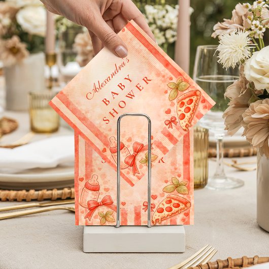 Pizza Party Baby Shower スタンダードカクテルナプキン