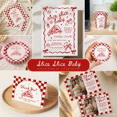 Pizza Party Baby Shower Favor Stickers ラウンドシール