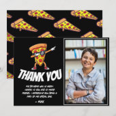 Pizza Party Birthday | Fun Pizza Slice Kids Party  サンキューカード (正面/裏面)