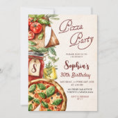 Pizza Party Birthday Invitation 招待状 (正面)