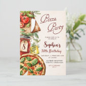 Pizza Party Birthday Invitation 招待状 (スタンド正面)