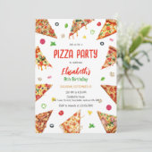 Pizza Party Birthday Invitation 招待状 (スタンド正面)