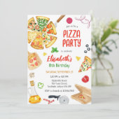 Pizza Party Birthday Invitation 招待状 (スタンド正面)