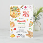 Pizza Party Birthday Invitation 招待状 (スタンド正面)