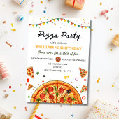Pizza Party Birthday Invitation, Food Theme Barty 招待状