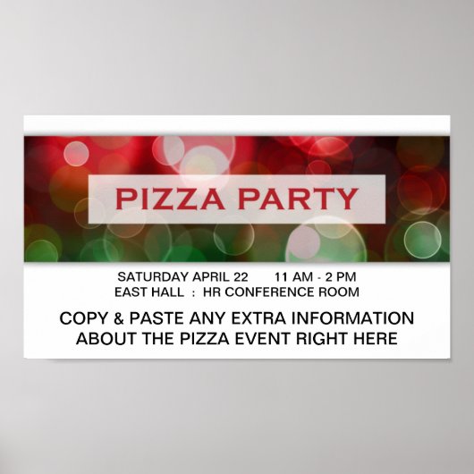 pizza party bokeh ポスター (正面)