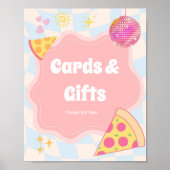 Pizza Party Cards and Gifts Sign ポスター (正面)