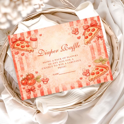 Pizza Party Diapper Raffle エンクロージャーカード