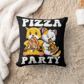 Pizza Party Funny Cat Lover クッション (ブランケット)