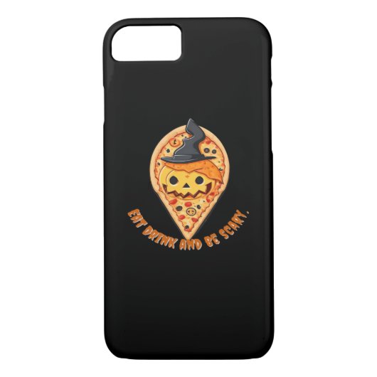Pizza Party Halloween Pumpkin Witch Hat Essential Case-Mate iPhoneケース (裏面)