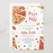 Pizza Party Invitation Pizza Birthday Party 招待状 (正面/裏面)