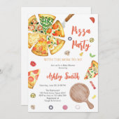 Pizza Party Invitation Pizza Birthday Party 招待状 (正面/裏面)