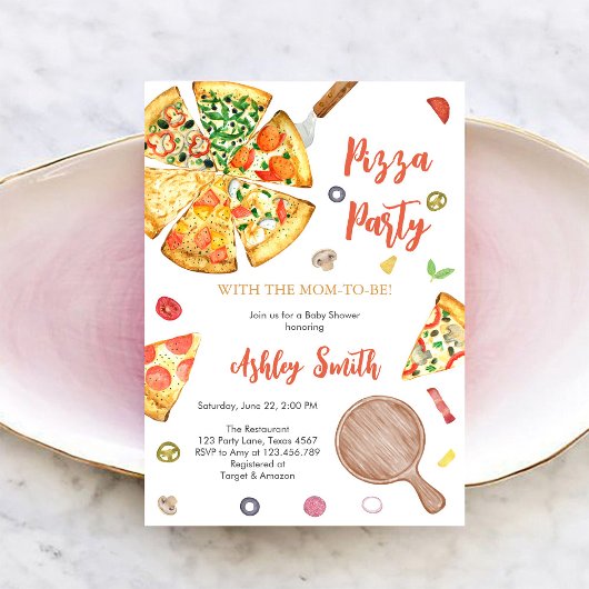 Pizza Party Invitation Pizza Birthday Party 招待状