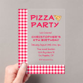 Pizza Party Kids Birthday アクリル招待状 (インサイチュ (ポータブル))