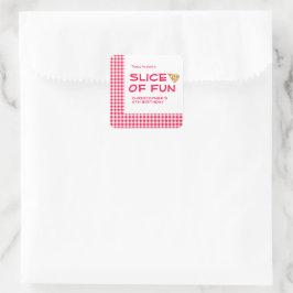 Pizza Party Kids Birthday スクエアシール