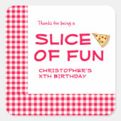Pizza Party Kids Birthday スクエアシール (正面)