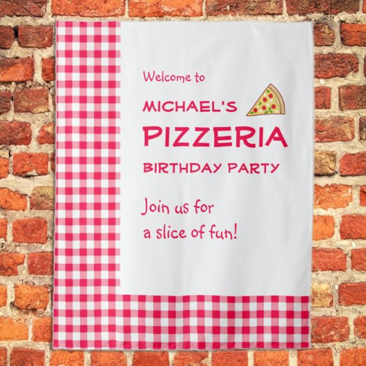 Pizza Party Kids Birthday タペストリー