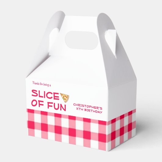 Pizza Party Kids Birthday フェイバーボックス (正面サイド)
