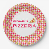Pizza Party Kids Birthday ペーパープレート (正面)