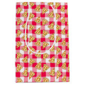 Pizza Party Kids Birthday ミディアムペーパーバッグ (正面)