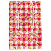 Pizza Party Kids Birthday ミディアムペーパーバッグ (裏面)