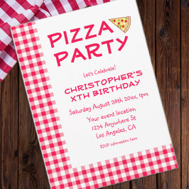 Pizza Party Kids Birthday 招待状