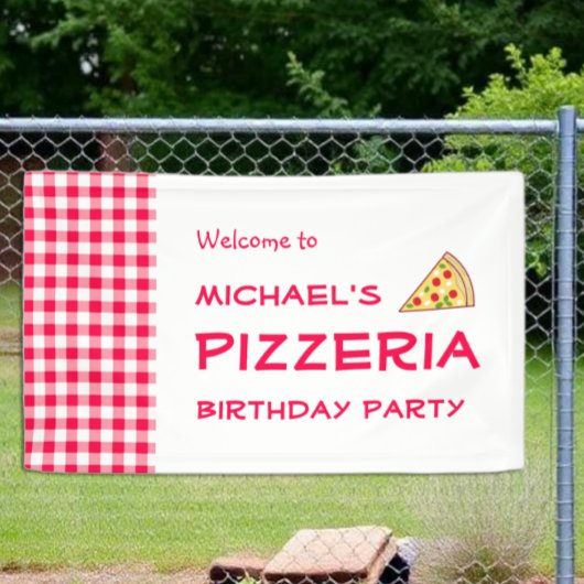 Pizza Party Kids Birthday 横断幕
