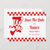 Pizza Party Save The Date 案内ポストカード (正面/裏面)