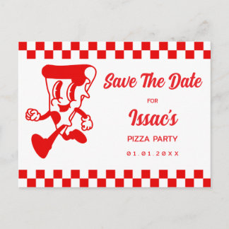 Pizza Party Save The Date 案内ポストカード