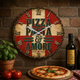 Pizza Pasta Amore Italian Kitchen ラージ壁時計
