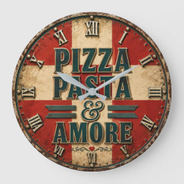 Pizza Pasta Amore Italian Kitchen ラージ壁時計