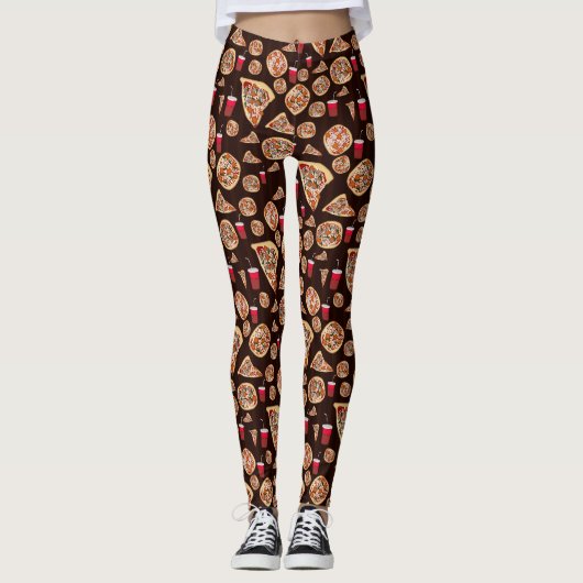 Pizza Pattern Leggings レギンス (正面)