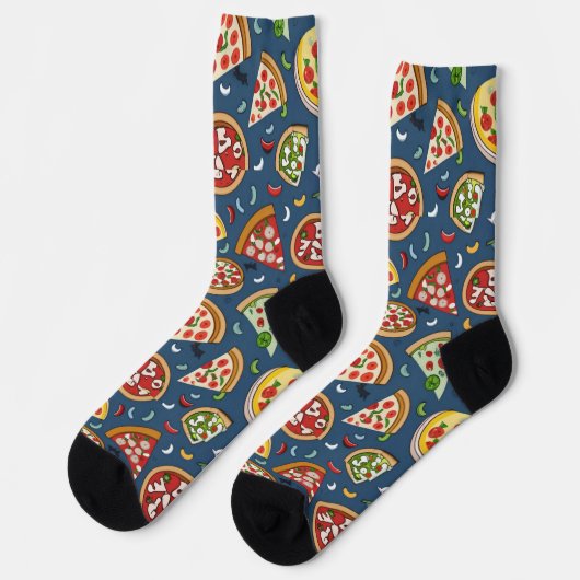 Pizza Pattern Unisex Crew Sock ソックス (左)