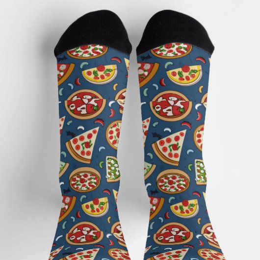 Pizza Pattern Unisex Crew Sock ソックス (上部)