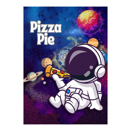 Pizza Pie fun Astronaut Wall art Poster ポスター