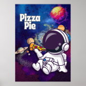 Pizza Pie fun Astronaut Wall art Poster ポスター (正面)