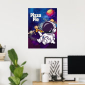 Pizza Pie fun Astronaut Wall art Poster ポスター (ホームオフィス)