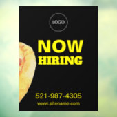 Pizza Place Now Hiriting Logo Url Dark Window Stic ウィンドウサイン (シート3)