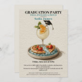 Pizza Pool Cocktail Graduation Celebration  招待状 (正面/裏面)
