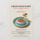 Pizza Pool Cocktail Graduation Celebration  招待状 (正面/裏面)