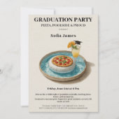 Pizza Pool Cocktail Graduation Celebration  招待状 (正面)