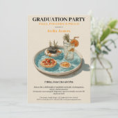 Pizza, Poolside, Pool Party | graduation party 招待状 (スタンド正面)