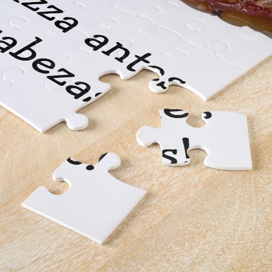 Pizza Puzzle with Spanish (español) Quote.  ジグソーパズル (側面)
