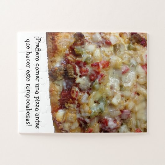 Pizza Puzzle with Spanish (español) Quote.  ジグソーパズル (横)
