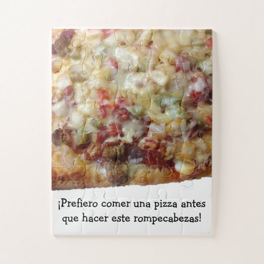 Pizza Puzzle with Spanish (español) Quote.  ジグソーパズル (縦)