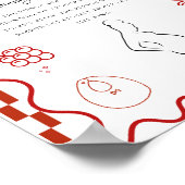 Pizza red Baby How big Mommy' baby Shower sign ポスター (角)